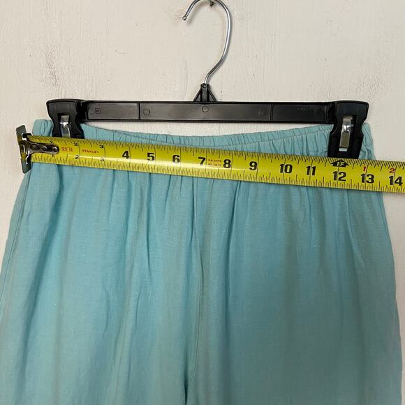 LA Blend 100% Linen Light Blue Embroidered Beaded Top Pants Set Size Medium - Picture 11 of 16